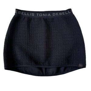 Tonia Debellis Womens M Black Skirt Mini Pull On Ski High Low Solid Textured